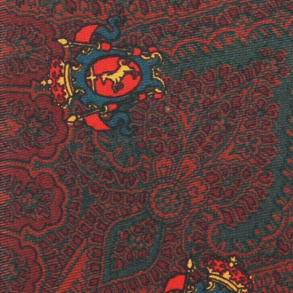 KELLY 1 Vintage Paisley Coat of Arms Noble Horse Iron Throne Men's Silk Neck Tie - Picture 2 of 3